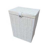 Laundry Basket Large White Resin Box With lid-Lock White By Arpan