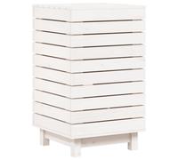 Vidaxl Laundry Basket White 44X44X76 Cm Solid Wood Pine
