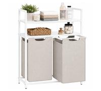 Laundry basket, laundry sorter, bathroom shelf with 2 pull-out laundry bags