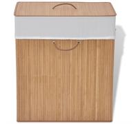 Laundry Basket Light Brown Bamboo 40x30x60cm Removable Liner Large Collapsible