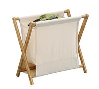 Laundry Basket Made of Wood, Folding Laundry Basket | Laundry Basket with X Frame | Kottoner -Linenna Plus Door for Laundry Bedroom -Cotton Linen Sort for Rooms