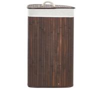 Beliani Basket Matara Bamboo Wood Dark Brown