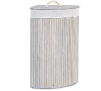 Beliani Basket Matara Bamboo Wood Light Grey, Grey