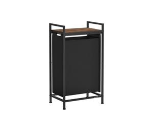 Laundry Basket, Nk Black and Rustic Brown / 47L