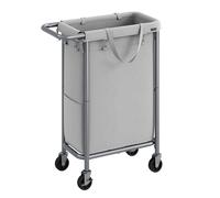 Laundry Basket on Wheels, Dove Grey / 90L (61 x 29 x 81 cm)