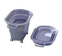 Laundry Basket on Wheels, Foldable Rolling Laundry Basket with Handle, Large Capacity Hamper for Home, Dorm, Bathroom, Easy Move & Space Saving Folding Wheeled