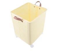 Laundry Basket on Wheels, Laundry Basket Trolley with Handle,Collapsible Rolling Laundry Hamper, Foldable Clothes Organizer Laundry Hamper for Laundry Room Bedroom Bathroom
