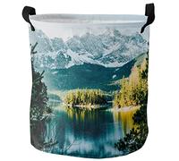 Laundry Basket Park Lake Tree Natural Scenery Under The Sun Storage Baskets Waterproof Large Laundry Baskets, For Dorm, Clothes, Bathroom, 60L