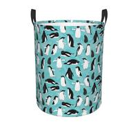 Laundry Basket Penguins Collapsible Clothes Basket Decorative Washing Storage Bins For Bedroom Toys Room Décor 40X50Cm