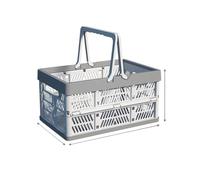 Laundry Basket Plastic Foldable Storage Basket Organizer Sundries Snack Toys Storage Basket Desktop Camping Crate Folding Box Kitchen Organizer for home use(White-Big)