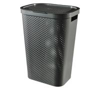 Curver Laundry Basket, 60 L, 43.7 x 35.1 x 60.2 cm, Recycled Plastic, Anthracite Grey