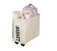 Laundry Basket Rolling Slim Laundry Basket Laundry Hamper with Wheels and Handle Foldable Clothes Storage Tall Laundry Basket for home use(Red)
