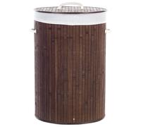 Beliani Basket Sannar Bamboo Wood Dark Brown, Brown