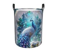 Laundry Basket Snow Peacock Clothes Bin Hamper Storage Laundry Baskets Toys Clothes Hamper For Home Living Room Toys In Bedroom 40X50Cm