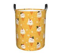 Laundry Basket Snowman Ice Cream Flower Pattern Washing Basket Waterproof Round Laundry Hamper Durable Dirty Clothes Hamper For Home Bedroom Bathroom