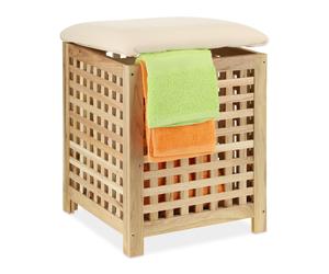Laundry basket storage ottoman bathroom bench decorative footstool removable lid