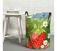 Laundry Basket Strawberry And Flower Clothes Hamper Toys Storage Basket Washing Laundry Baskets For Laundries Home Toys In Bedroom 40X50Cm