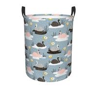 Laundry Basket Swan Princess On Lake Collapsible Toy Bin Foldable Washing Storage Bins For Dormitory Bedroom Toys 40X50Cm