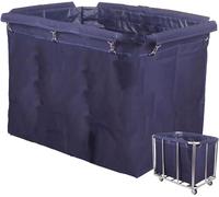 Laundry Basket Trolley Linen Cart on Wheels for Commercial, Industrial Laundry Hamper with Canvas Liner, Hospital Clothes Storage Cart, 100 Kg Load Laundry Baskets, 3 Colors,Blue,1*cloth bag