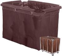 Laundry Basket Trolley Linen Cart on Wheels for Commercial, Industrial Laundry Hamper with Canvas Liner, Hospital Clothes Storage Cart, 100 Kg Load Laundry Baskets, 3 Colors,Brown,1*cloth ba