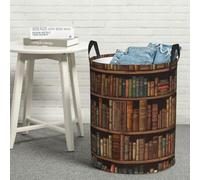 Laundry Basket Waterproof Laundry Hamper with Handles Large Collapsible Round Storage Bin Library Clothes Hamper Lightweight Storage Basket Toy Bin for Bedroom Medium