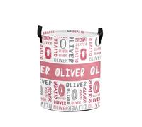Laundry Basket White Pink Baby Laundry Basket for Girls Boys Women Personalised Name Laundry Hamper Custom Waterproof Collapsible Dirty Clothes Storage Toys Dolls Large Organizer