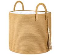 Laundry Basket Wicker Basket 40 * 40 * 35cm Foldable Washing Baskets with Sturdy Handles Storage for Clothes Bedding for Blankets Toys Clothes Shoes Plant Organizer Bin Living Room Home Decor (Brown)