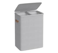 Laundry basket with dual compartments and removable liners, Dove Gray / 170 L