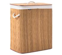 Laundry Basket with Lid ARRAIAS Fabric Brown 100 L