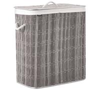Laundry Basket with Lid ARRAIAS Fabric Grey 100 L