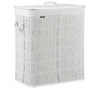 Laundry Basket with Lid ARRAIAS Fabric White 100 L
