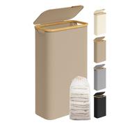 Laundry Basket with Lid, Camel Brown / 42 x 22.5 x 70.5 cm