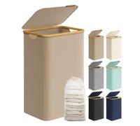 Laundry Basket with Lid, Camel Brown / 42 x 32 x 70.5 cm