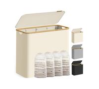 Laundry Basket with Lid, Cream White / 200 L