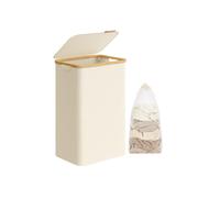 Laundry Basket with Lid, Cream White / 42 x 32 x 70.5 cm