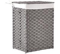 Beliani Laundry Basket MUCUBAJI Fabric Grey 83L, Grey