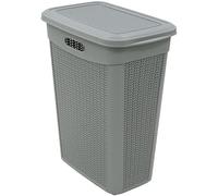 Laundry Basket With Lid Plastic 43L Litre Laundry Hamper Storage Washing Basket Dirty Clothes Baskets with Handles Laundry Basket Bin Clothes Hamper for Storage Toys Bathroom Bedroom (Grey)