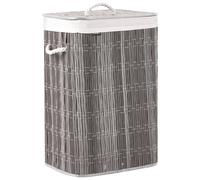 Beliani Laundry Basket TRANCURA Fabric Grey 72L, Grey