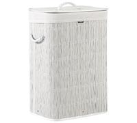 Beliani Laundry Basket TRANCURA Fabric White 72L, White