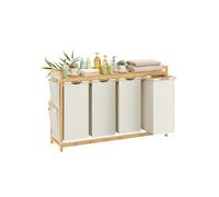 Laundry basket with multiple compartments, Cream White / 200 L