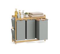 Laundry basket with multiple compartments, Dove Grey / 150 L