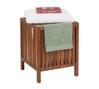 Relaxdays Acacia laundry basket with seat