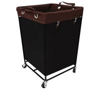 Laundry Basket with Wheels, 210L Large Laundry Hamper Basket, Rolling Washing Basket with Detachable Bag, 600D Oxford Cloth, Washing Hamper on Wheels for Hotel, Home, Laundry Room (Black)