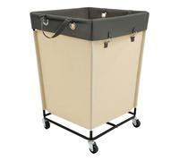 Laundry Basket with Wheels, 210L Large Laundry Hamper Basket, Rolling Washing Basket with Detachable Bag, 600D Oxford Cloth, Washing Hamper on Wheels for Hotel, Home, Laundry Room (Beige)