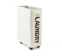 Laundry Basket With Wheels Large Capacity Yoga Mat Storage Multifunctional Foldable Waterproof Dirty Clothes Bag(Beige)