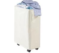 Laundry Basket with Wheels - Large Slim Washing Basket Laundry Hamper, 42L Narrow Corner Container with Handle, Dirty Clothes Storage for Washing, Toys, Clothes, Towels