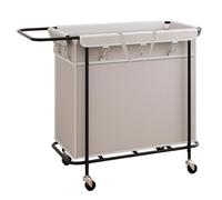 Laundry Basket With Wheels, Rolling Laundry Cart With Metal Frame And Removable Bag, Dirty Clothes Hampers For Bedroom, Bathroom, Dorm(Size:80x39x81cm,Color:Gray)