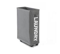 Laundry Basket with Wheels Yoga Mat Storage Basket Fabric Folding Laundry Dirty Clothes Oxford Cloth Box With Wheel(Dark Grey)