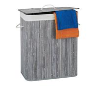 Laundry basket Woven Clothes Box 2 Compartments bamboo laundry hamper