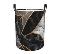 Laundry Baskets, Waterproof Oxford Fabric Laundry Hamper - Black Marble Texture Gold - Toys Storage Baskets Bin, Dirty Clothes Storage Hampers With Handle, Organizer Basket, Nursery Hamper, Home Decor